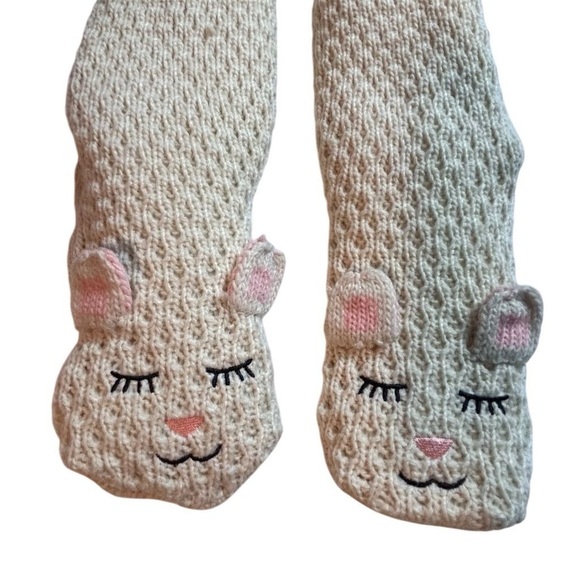 Jane & Bleecker Pair Slipper Knit Faux Socks Cat Fleece Fuzzy Warm Gift - Picture 2 of 12